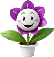 Cute bellflower with a happy face. Ai-generated. png