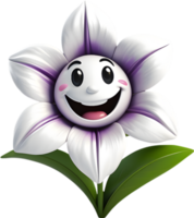 Cute bellflower with a happy face. Ai-generated. png