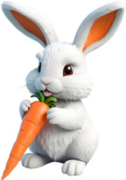 une duveteux blanc lapin avec souple oreilles. ai-généré. png