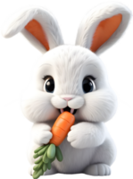 une duveteux blanc lapin avec souple oreilles. ai-généré. png