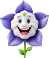Cute bellflower with a happy face. Ai-generated. png