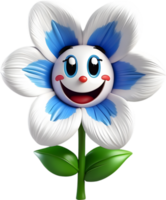 Cute bellflower with a happy face. Ai-generated. png