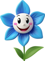 Cute bellflower with a happy face. Ai-generated. png