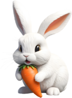 en fluffig vit kanin med diskett öron. ai-genererad. png