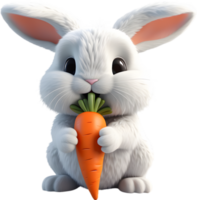 une duveteux blanc lapin avec souple oreilles. ai-généré. png