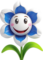 süß Glockenblume mit ein glücklich Gesicht. KI-generiert. png