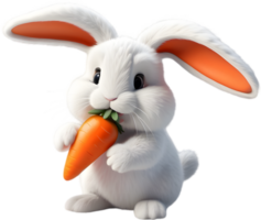 A fluffy white bunny with floppy ears. Ai-generated. png