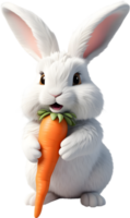 A fluffy white bunny with floppy ears. Ai-generated. png