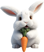 une duveteux blanc lapin avec souple oreilles. ai-généré. png