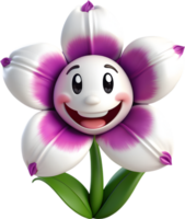 Cute bellflower with a happy face. Ai-generated. png