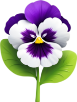 Smiling pansy with brightly contrasting petals. Ai-generated. png