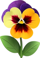 Smiling pansy with brightly contrasting petals. Ai-generated. png