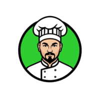 samling av kulinariska kock laga mat huvud logotyp mönster isolerat png