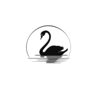 samling av enkel svan logotyp mönster isolerat png