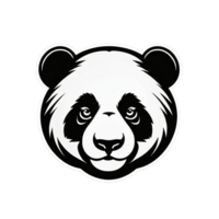 samling av panda huvud logotyp mönster isolerat png