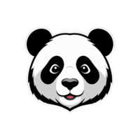 collection de Panda tête logo dessins isolé png