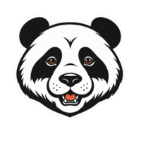 collection de Panda tête logo dessins isolé png