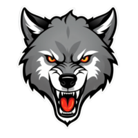 verzameling van boos wolf hoofd logo ontwerpen geïsoleerd png