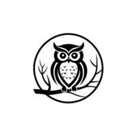 Collection of Simple Owl Logo Designs Isolated png