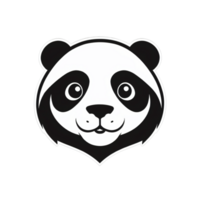 collection de Panda tête logo dessins isolé png
