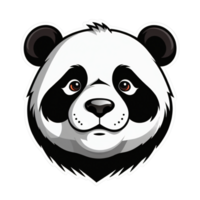 collection de Panda tête logo dessins isolé png