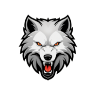 verzameling van boos wolf hoofd logo ontwerpen geïsoleerd png