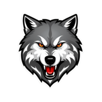 verzameling van boos wolf hoofd logo ontwerpen geïsoleerd png