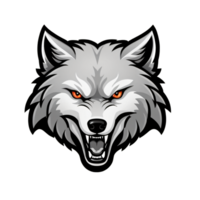 collection de en colère Loup tête logo dessins isolé png