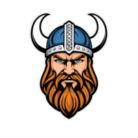 colección de vikingo cabeza logo diseños aislado png
