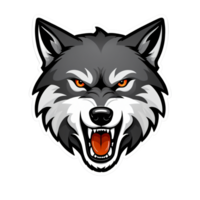 Collection of Angry Wolf Head Logo Designs Isolated png