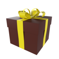 Marrone regalo scatola isolato su trasparente sfondo png