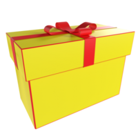 Jaune cadeau boîte isolé sur transparent png