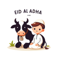 desenho animado muçulmano eid al adha em transparente fundo png