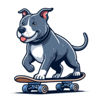 schattig grappig hond ritten Aan skateboard png