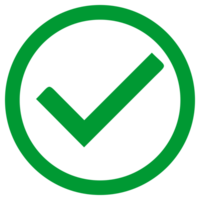 Green Check Mark with Round Outline png