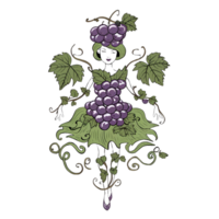 mignonne à motif de raisin robe png