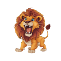 rugissement Lion permanent main tiré dessin animé png