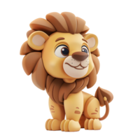 3D Cute Lion Mascot Character png