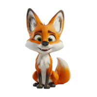 3D Cute Fox Mascot Character png