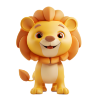 3D Cute Lion Mascot Character png