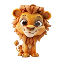 3D Cute Lion Mascot Character png