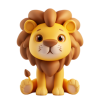 3D Cute Lion Mascot Character png