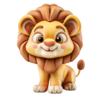 3D Cute Lion Mascot Character png