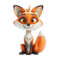 3D Cute Fox Mascot Character png