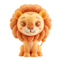 3D Cute Lion Mascot Character png