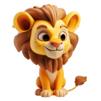 3D Cute Lion Mascot Character png