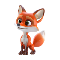 3D Cute Fox Mascot Character png