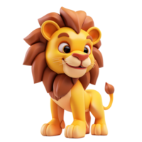 3D Cute Lion Mascot Character png