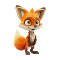 3D Cute Fox Mascot Character png