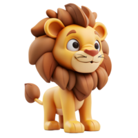 3D Cute Lion Mascot Character png